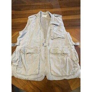 MINT condition Khaki Cabela's Large Vented Safari Fishing Hunting Vest *52d3
